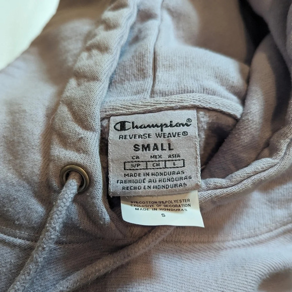 Champion Smoked Lilac Purple Embroidered Logo Hoodie Sweatshirt  Woman's Small - Picture 4 of 10